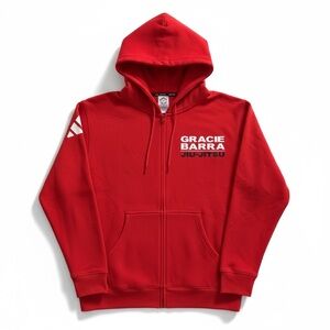 Gracie Barra Red Zip Up Hoodie
